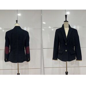 Women PIETRO FILIPI  Dark Blue Cotton Patched Elbow Jacket, Size I46/S-M